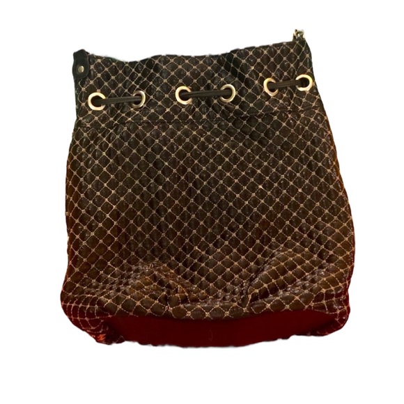 GALIAN: BLACK GEMSTONE & ANIMAL PRINT BUCKET BAG - Picture 3 of 9